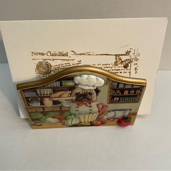 Pug in Chef’s Hat Recipe/Letter/Napkin/Art display - Picture 2 of 7